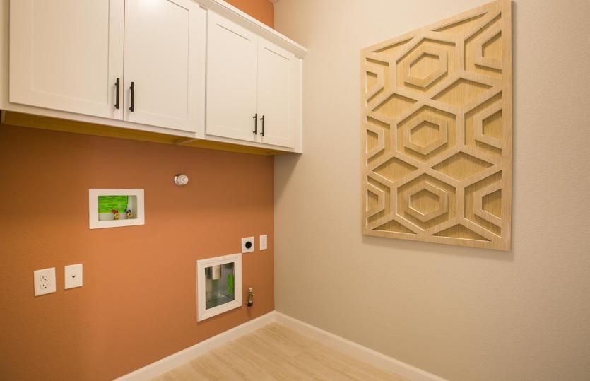 Add cabinetry to match the kitchen to your laundry room for even more storage and functionality.