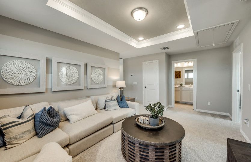 Spacious game room with tray ceiling*model representation