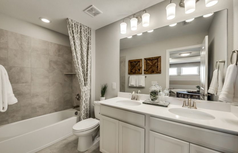 Secondary bathroom with large shower*model representation