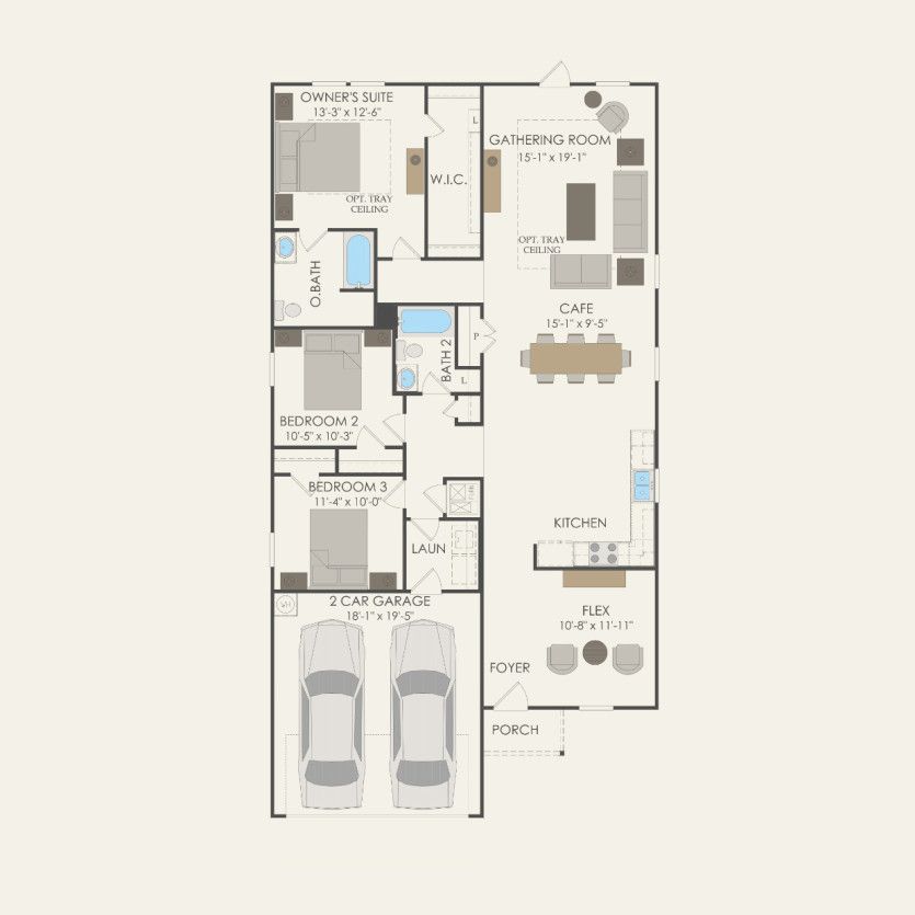 First Floor 3 br / 2 ba