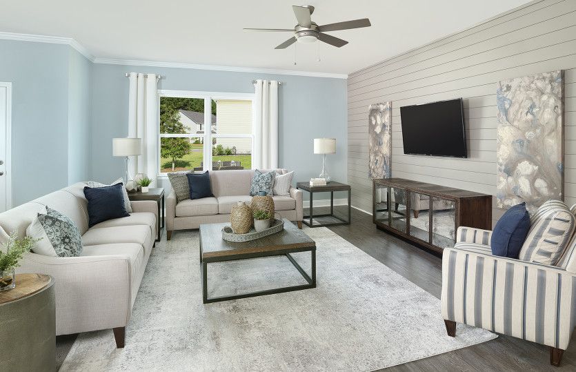 The main gathering room has space for everyone to sit and relax