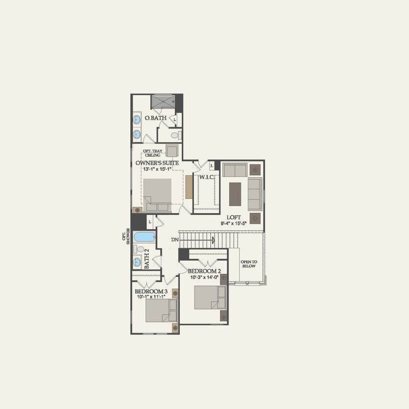 Second Floor 3 br / 2.5 ba