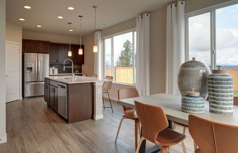 Cafe leads to the kitchen