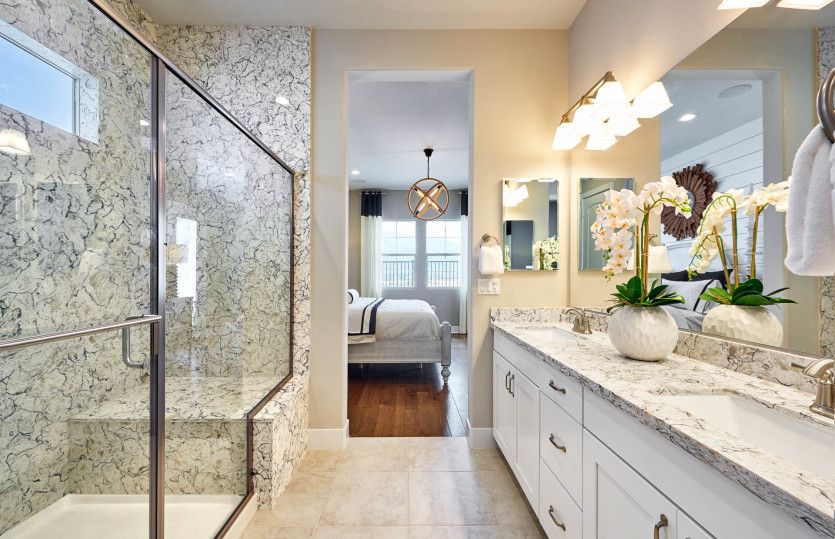 Owner's suite is private with it's own bathroom including an optional tile shower with seat.