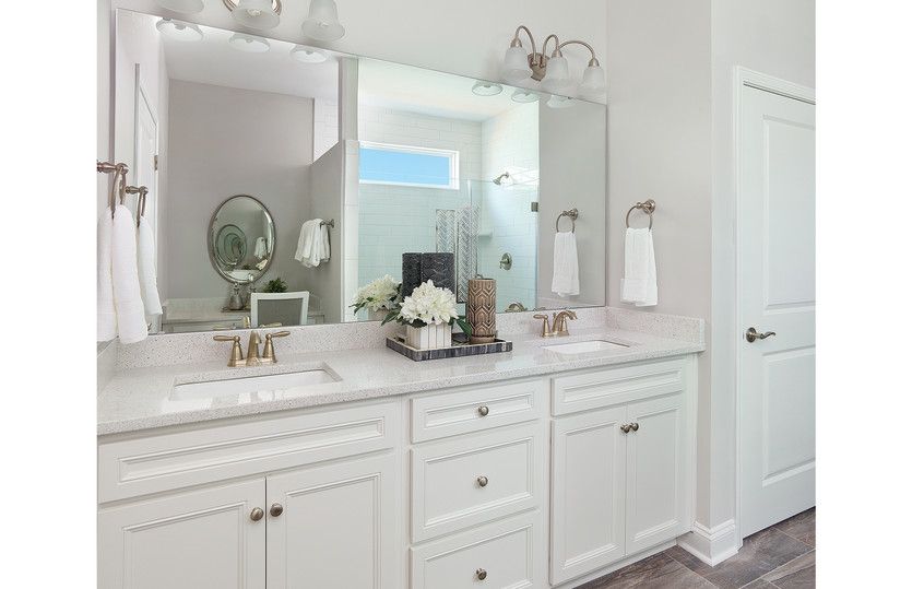 Guest bath with double vanity