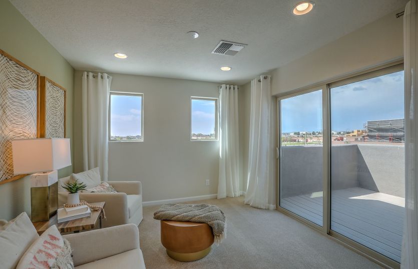 Enhance your owner's suite with the Retreat and Balcony options offered on the Senita home design.