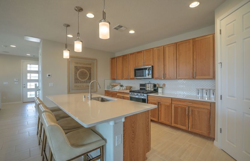 Kitchen includes different cabinet configuration options and complete personalization of counters, c