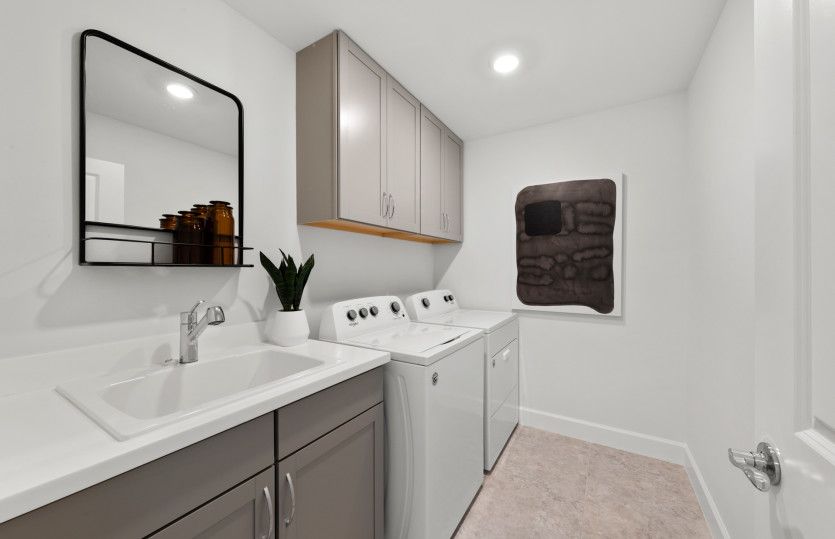 Laundry room with sink and cabinets for extra storage space