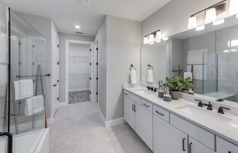 Owner's bathroom with double sink vanity