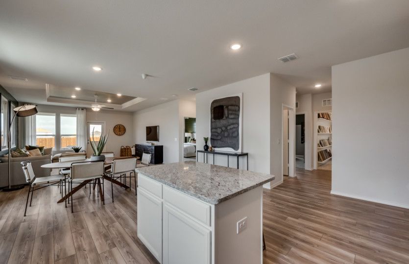 Island overlooking main living areas