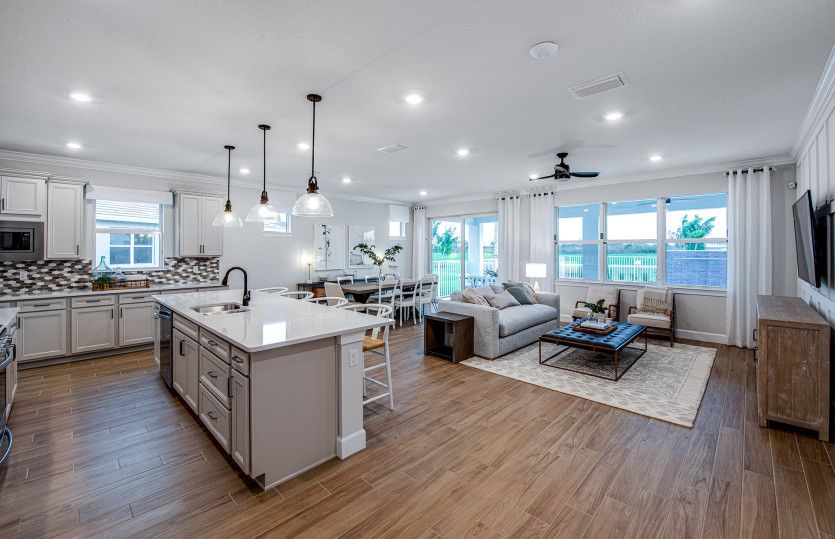 Kitchen overlooking the gathering room