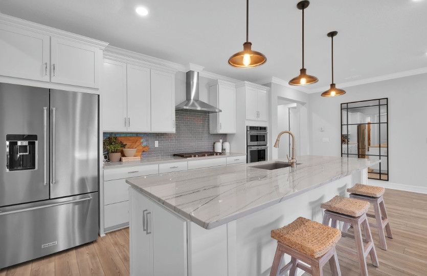 Kitchen with stainless steel appliances