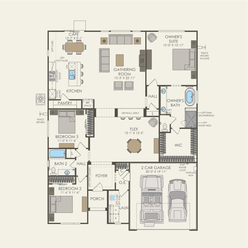 First Floor 3 br / 2 ba