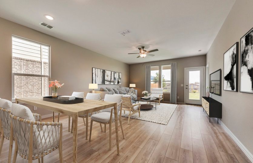 Dining area overlooking the gathering room *Model representation