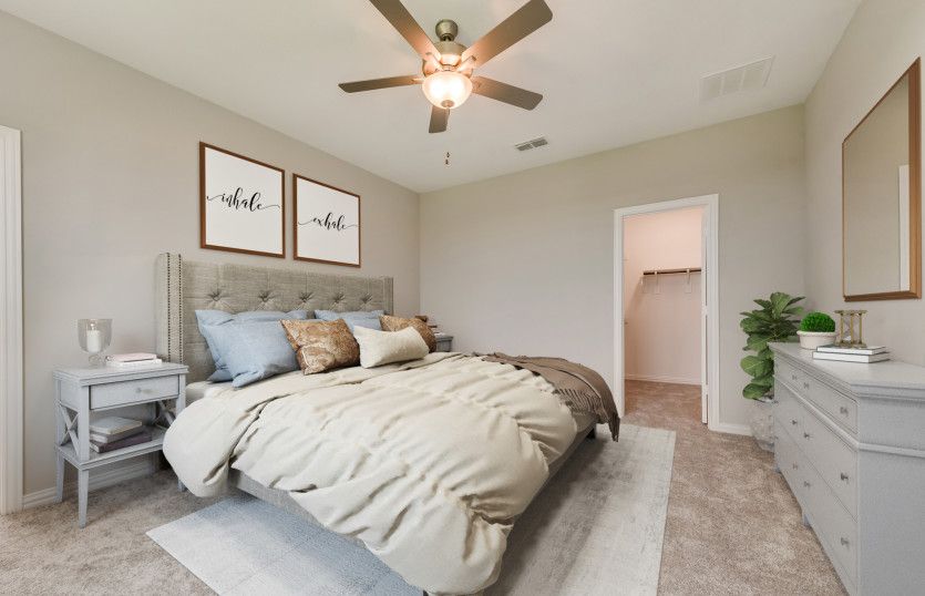 Private owner's suite with bath *Model representation