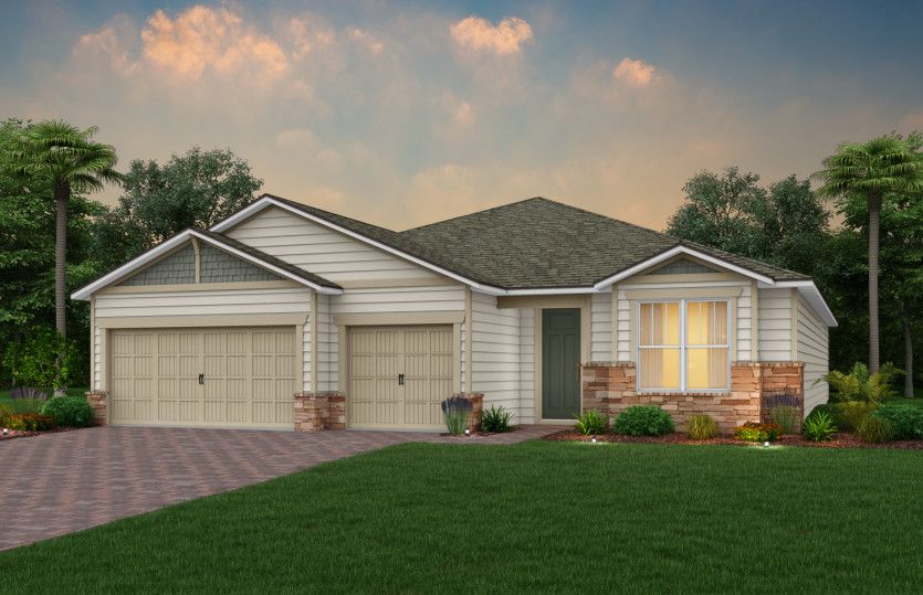 Craftsman with Stone Elevation | C2 with Stone