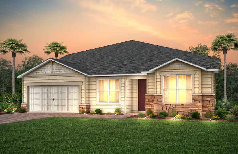 Craftsman Elevation with Stone | C2 with Stone