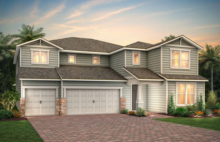 Craftsman with Stone Elevation | C1 with Stone