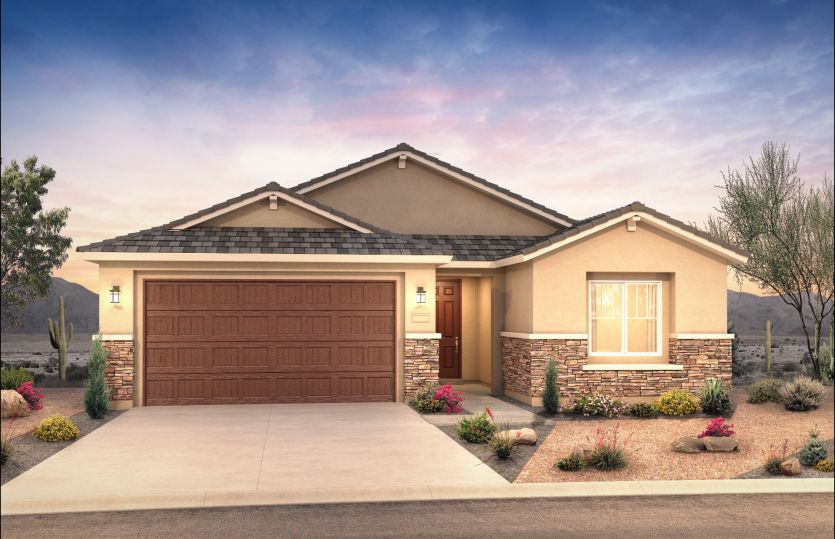 The Tifton Walk shown in Elevation B that boasts stylish stone accents.