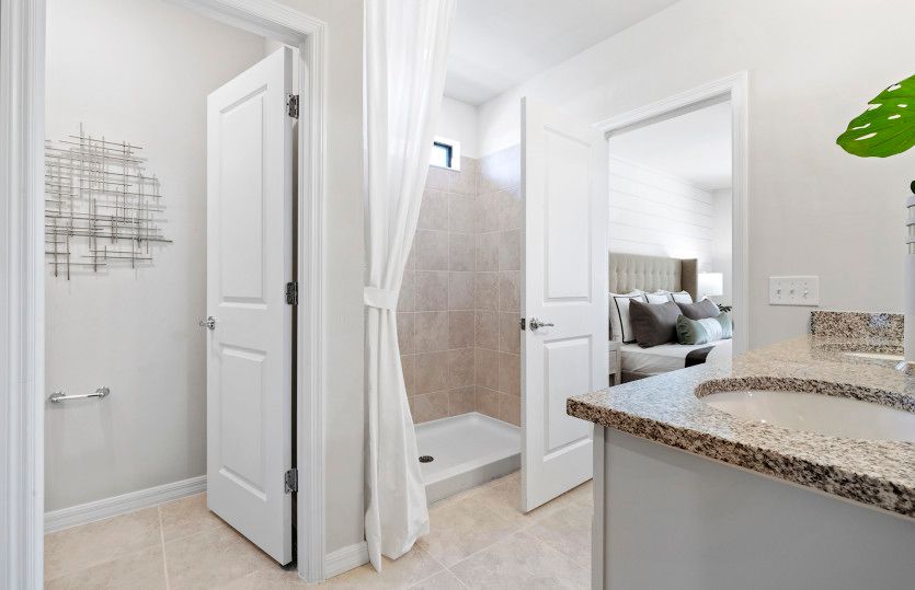 Shower and separate toilet room