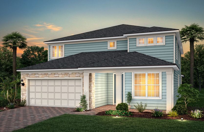 Traditional with Stone Elevation | TD2 with Stone