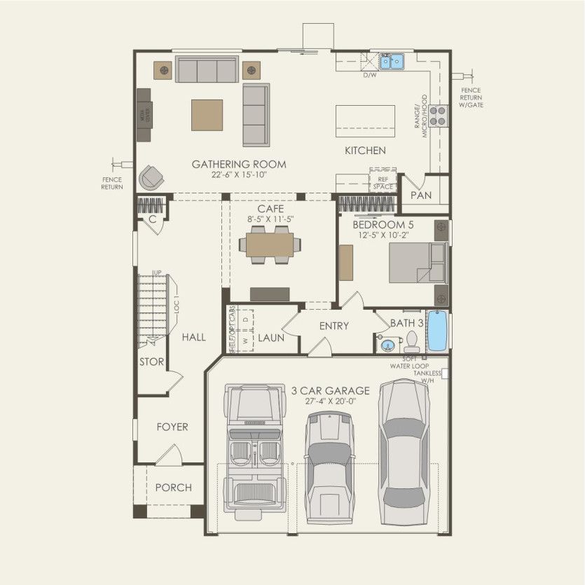 First Floor 5 br / 3 ba