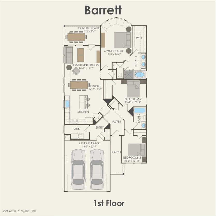 First Floor 3 br / 2 ba