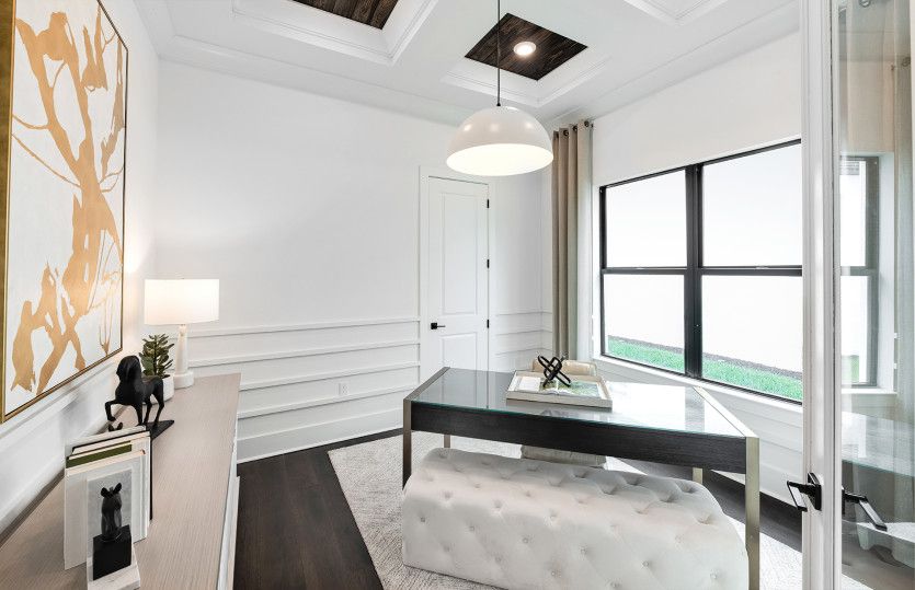 Den with French doors, perfect for a home office
