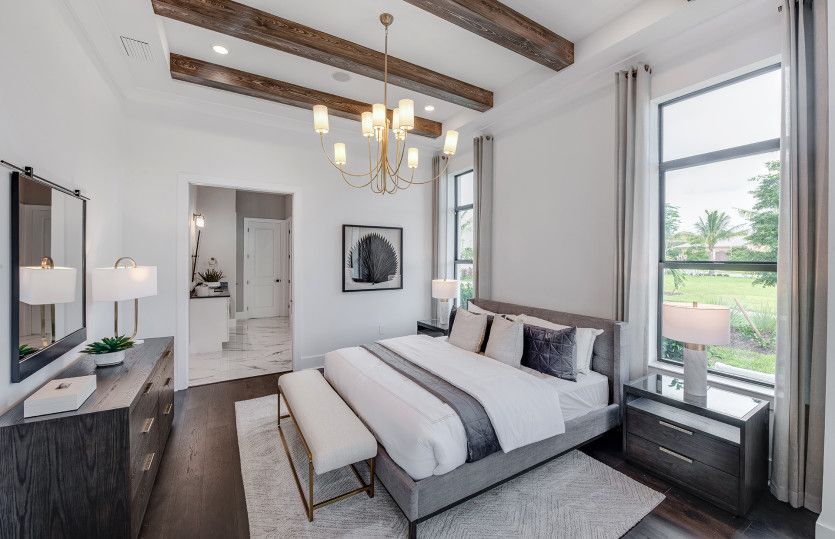Owner's suite with decorative tray ceiling & ample natural light