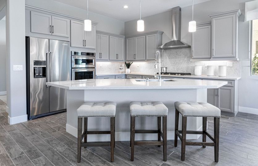 Angled kitchen island