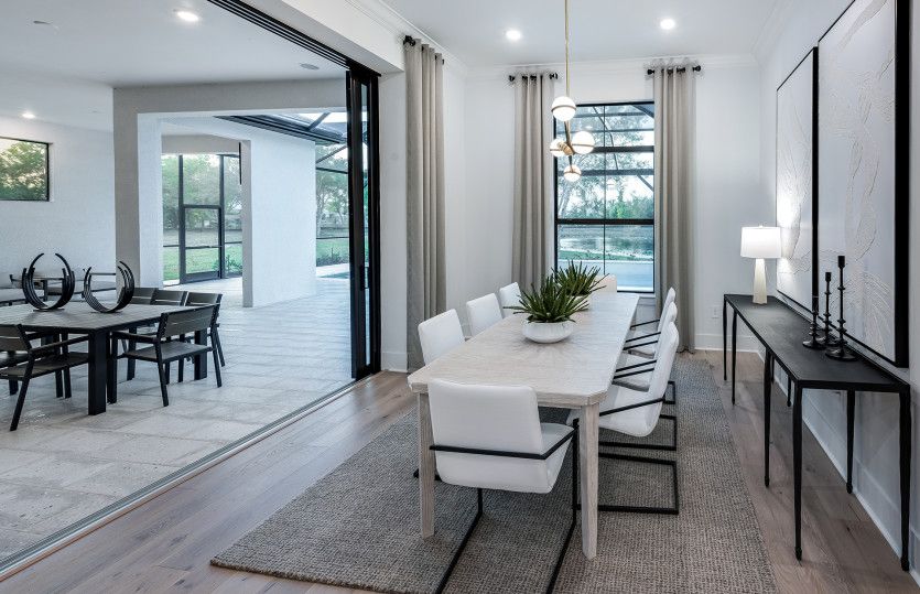 Café dining space with optional zero-corner sliding glass door