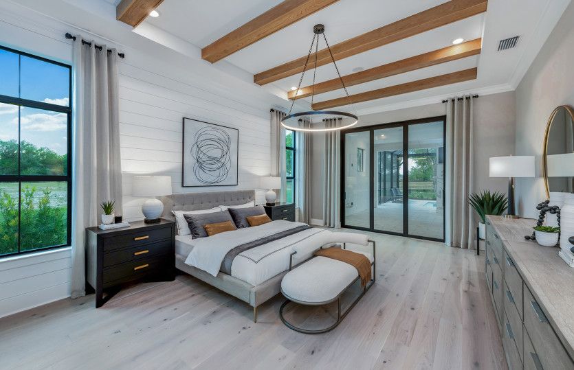 Owner's suite with optional sliding glass door to outdoor living