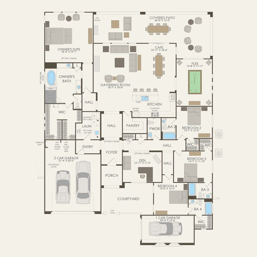 First Floor 4 br / 4.5 ba