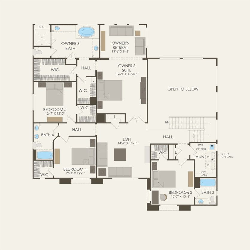 Second Floor 5 br / 4.5 ba