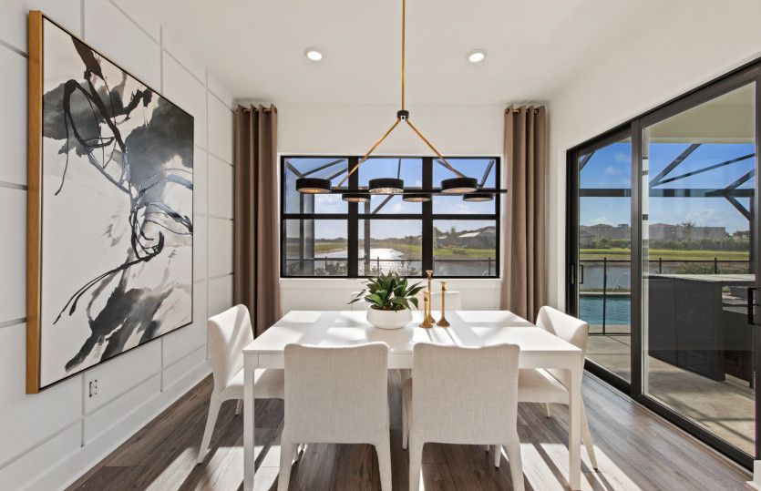 Sun-filled café dining space