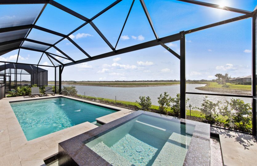 Screened-in lanai with pool & spa