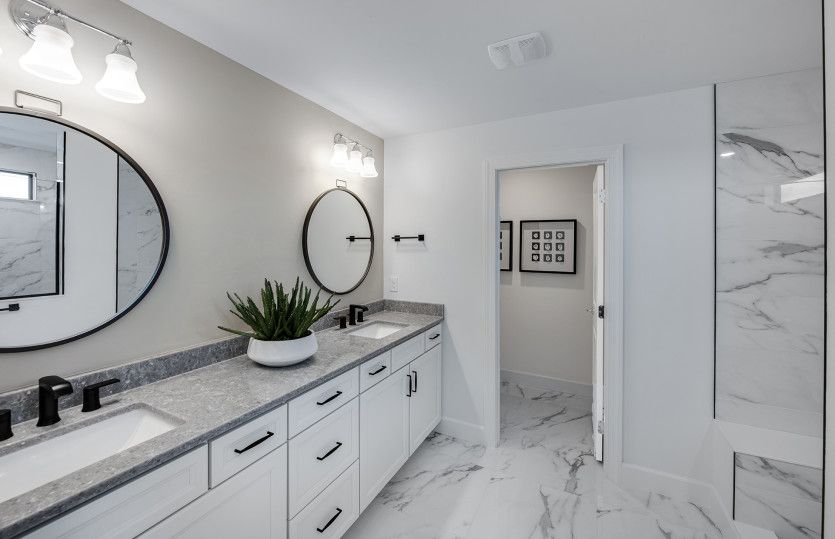 Owner's bath with dual sink vanity