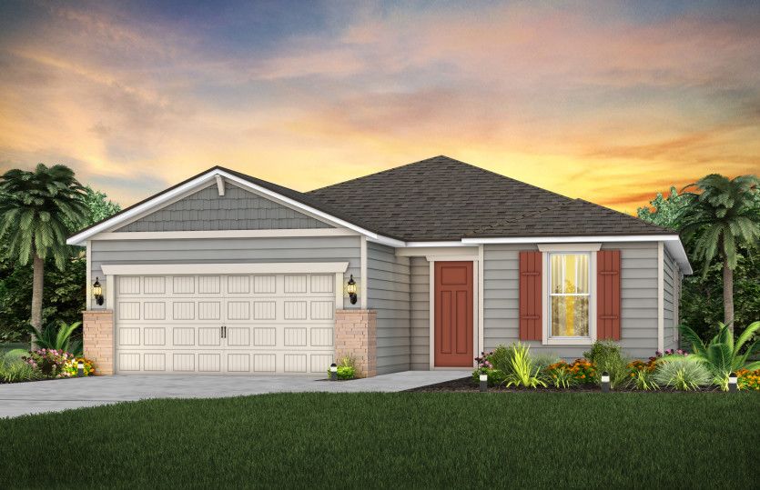 Craftsman Elevation with Stone | C1 with Stone