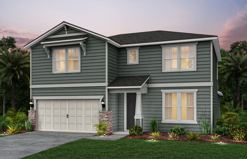 Craftsman Elevation with Stone | C1 with Stone