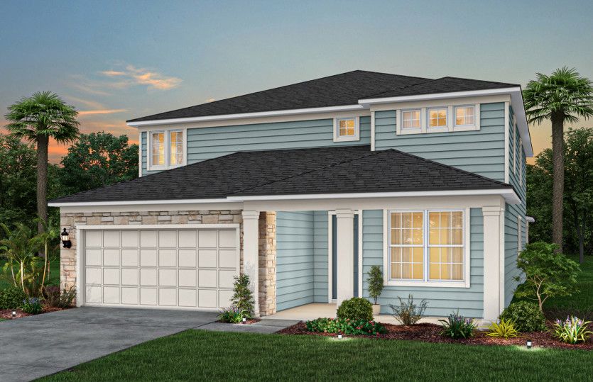 Traditional Elevation with Stone | TD2 with Stone