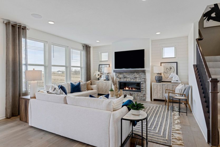 Cozy Gathering Room with a Fireplace, Perfect for Family Movie Night