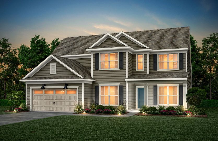 Vanderbilt Exterior 51 features siding, covered front sitting porch and 2 car garage