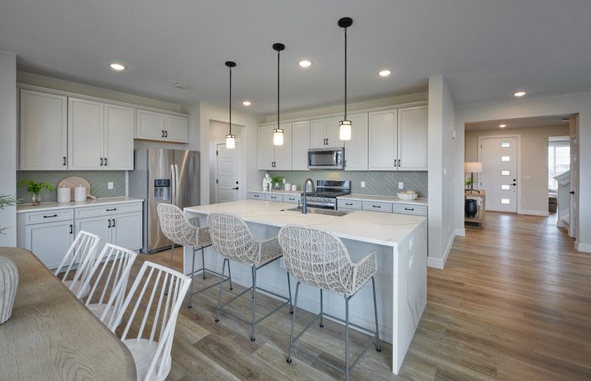 Enjoy breakfast each morning at the built-in island bar.