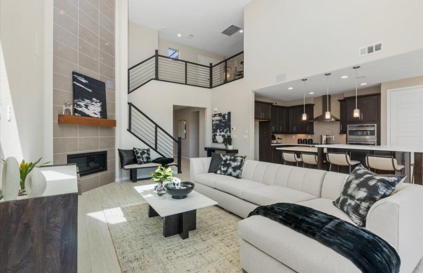 Relax by the fireplace and spend time with the whole family in the spacious gathering room.