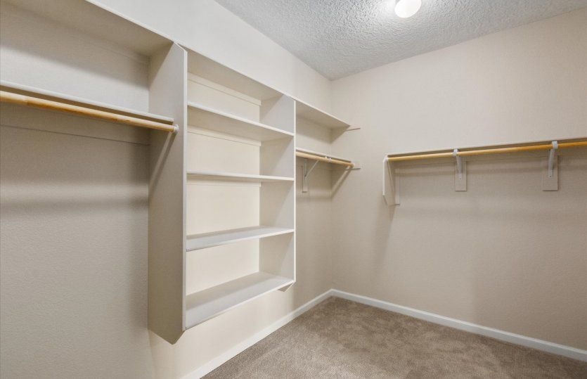 The walk-in closet provides lots of built-in storage.