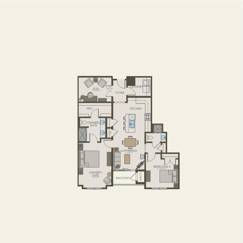 First Floor 2 br / 2 ba