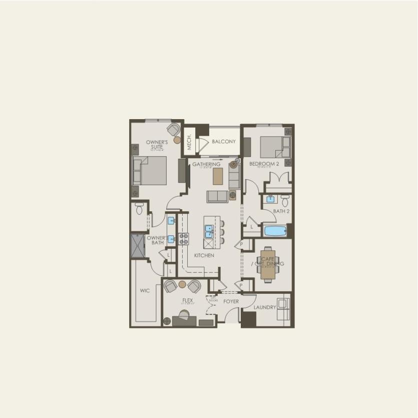 First Floor 2 br / 2 ba