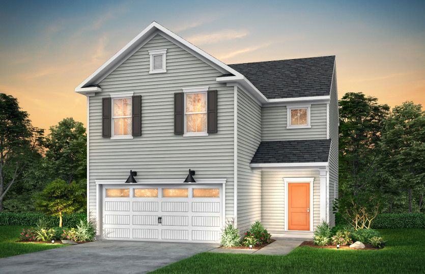 Douglas Exterior LC1A features siding, covered front porch and 2 car garage