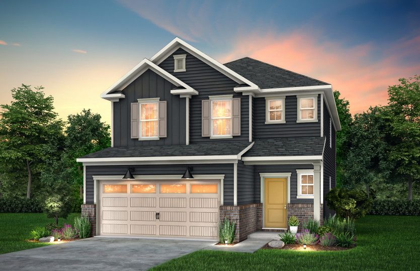Murray Exterior LC2G features siding, brick accents, covered front porch and 2 car garage