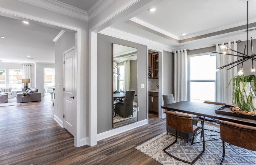 Traditional Dining Room Adjacent to Foyer